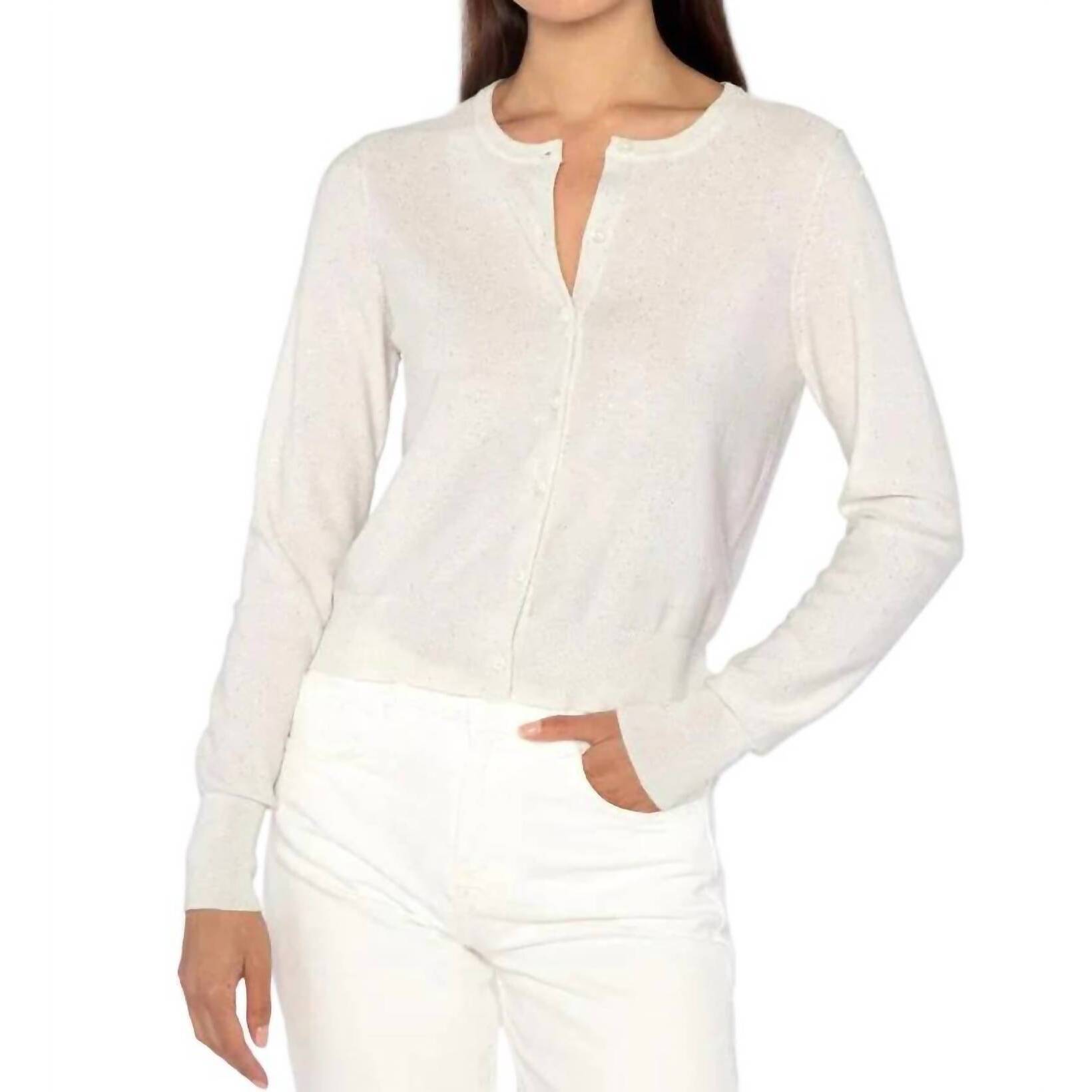 New Kinross Sequin Cardigan In Ivory